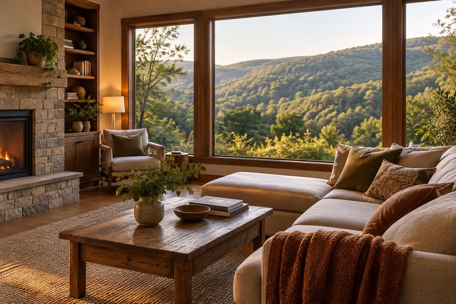 A cozy Hot Springs living room, illustrative